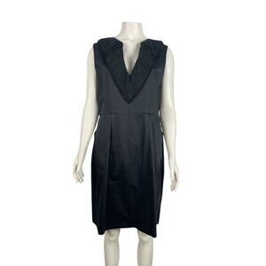 Rungolee Little Black Dress Small Beaded Pockets Zip Shift Cocktail